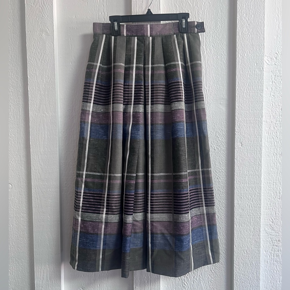 Prophecy Vintage Grey Box Pleated MIDI Skirt